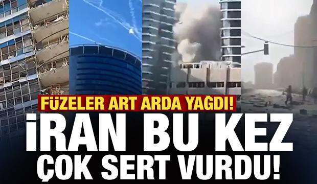 İran bu kez çok sert vurdu! Füzeler art arda yağdı