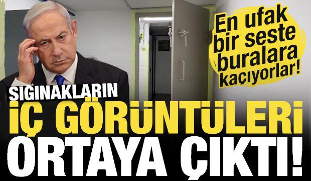 İsrail sığınaklarının iç görüntüleri ortaya çıktı! En ufak bir seste oraya kaçıyorlar...