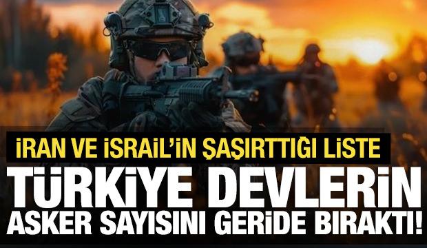 Türkiye devlerin asker sayısını geride bıraktı! İran ve İsrail'in şaşırttığı liste