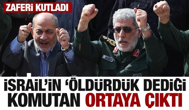 İsrail 'öldürdük' dediği komutan ortaya çıktı! Tahran'da zaferi kutladı