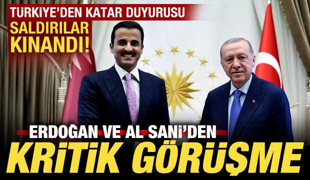 Türkiye'den Katar açıklaması! Erdoğan, Al Sani ile görüştü: Her türlü saldırıyı kınıyoruz