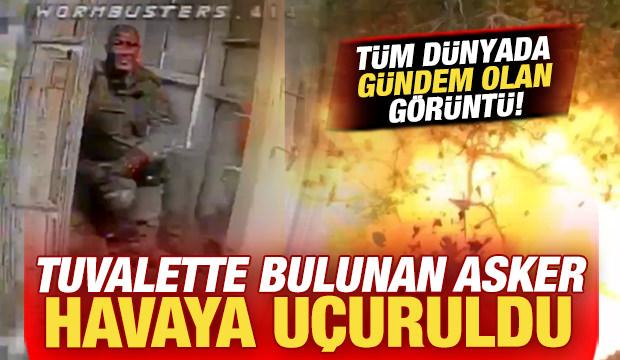 Ukrayna ordusu, tuvaletteki Rus askerini havaya uçurdu! Tüm dünyada gündem olan görüntü