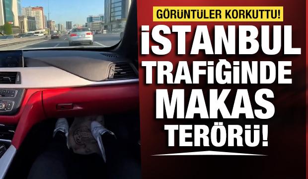 Trafikteki makas terörü kamerada! Yaptıkları pes dedirtti...