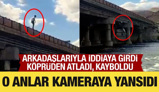 Arkadaşlarıyla iddiaya girdi! Köprüden atladı, kayboldu