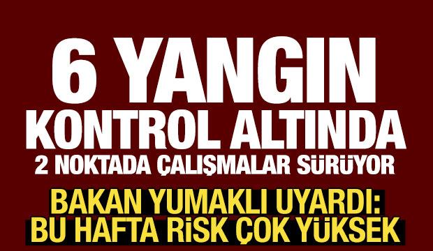 Bakan Yumaklı'dan orman yangını açıklaması! İşte kontrol altına alınan yerler