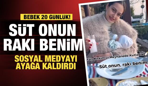 Bebek daha 20 günlük! "Süt onun rakı benim" diyerek paylaştı sosyal medya ayağa kalktı!
