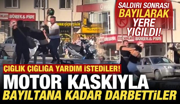 Trafikte korkunç anlar! Motor kaskıyla saldırdılar, kadınları bayıltana kadar darbettiler