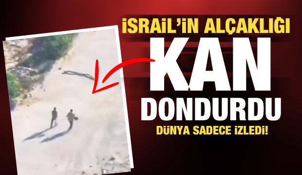 İsrail Gazze sokaklarında yürüyen iki Filistinli 'ye böyle saldırdılar
