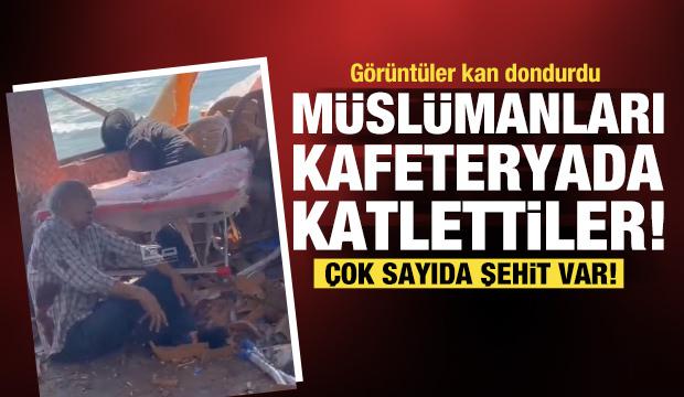 İsrail Gazze'de kafeteryaya sığınan sivilllere saldırdı