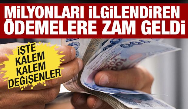 Kalem kalem değişenler! Engelli aylığı, 65 yaş aylığı, kıdem tazminatı tavanı...
