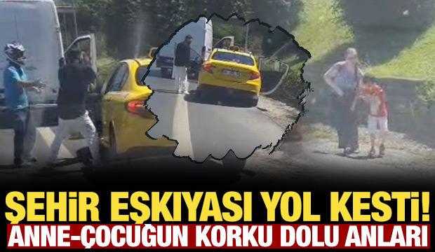 Şehir eşkıyası yol kesti: Anne-çocuğun korku dolu anları