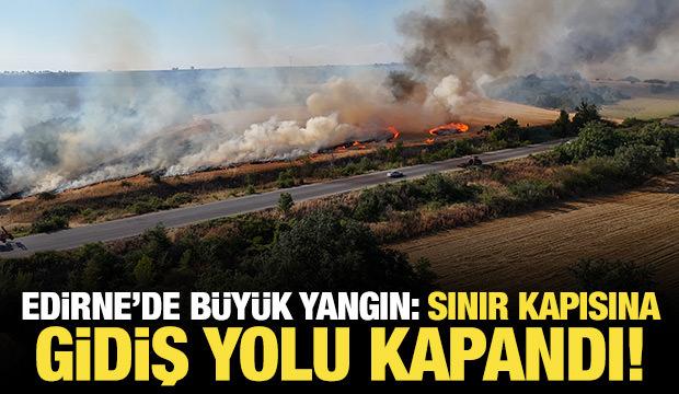 Dev alevler, uluslararası yolu trafiğe kapattı