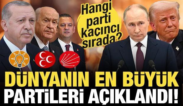 Dünyanın en güçlü ve en büyük siyasi partileri açıklandı! Türk partiler kaçıncı sırada?