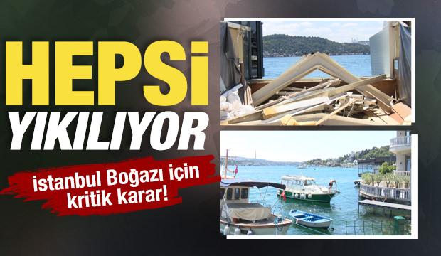 İstanbul Boğazı'ndaki kaçak yapılar için yıkım çalışması başladı