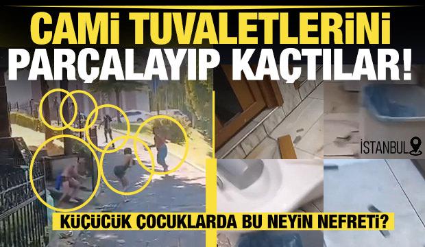 Küçücük çocuklarda bu neyin nefreti? İstanbul'da cami tuvaletini parçalayıp kaçtılar