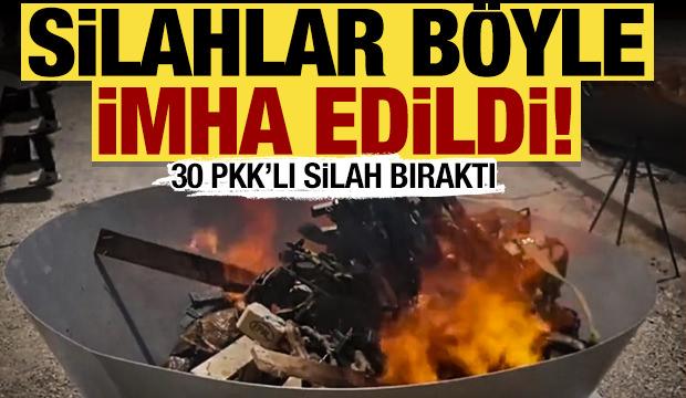 Son dakika: İşte PKK'lıların silah bırakma anları!