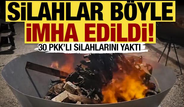 Son dakika: İşte PKK'lıların silah bırakma anları!