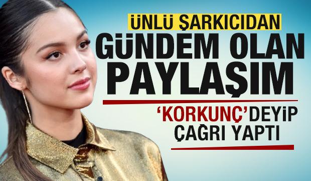 Ünlü şarkıcı Olivia Rodrigo'dan gündem olan paylaşım! 'Korkunç' deyip çağrı yaptı