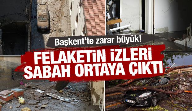 Ankara'da selin zararı gün ağarınca ortaya çıktı
