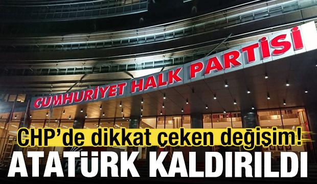 CHP Genel Merkezi'nde dikkat çeken değişim! Atatürk kaldırıldı