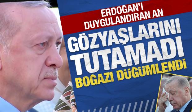 Duygu dolu anlar: Cumhurbaşkanı Erdoğan gözyaşlarını tutamadı! 