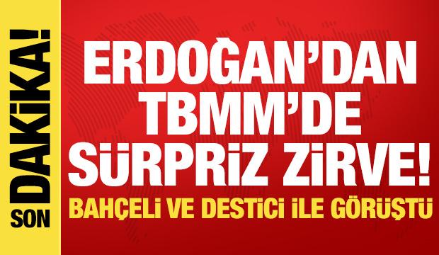 Erdoğan'dan TBMM'de sürpriz zirve! Bahçeli ve Destici ile bir araya geldi!