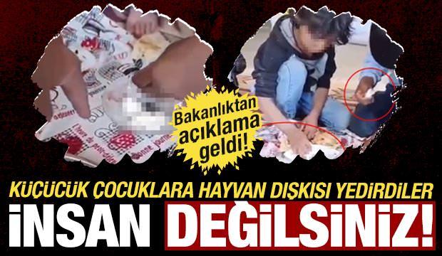 İğrenç görüntüler: 4 çocuğa hayvan dışkısı yedirdiler