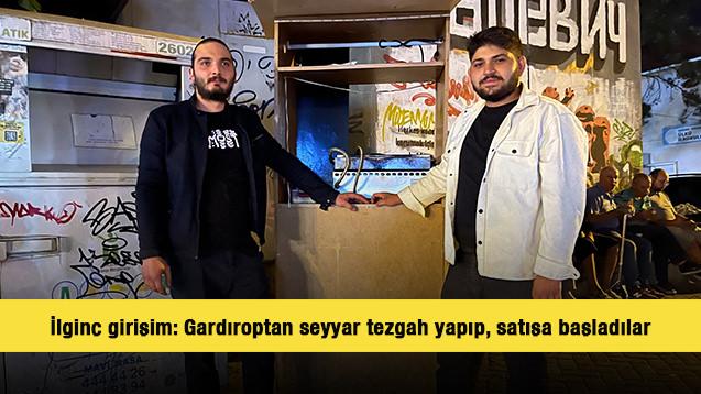 İlginç girişim: Gardıroptan seyyar tezgah yapıp, satışa başladılar