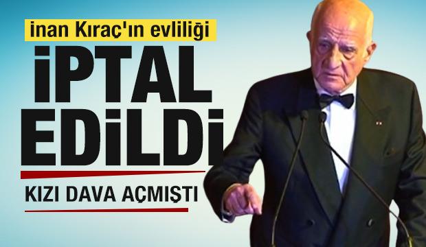 Kızı dava açmıştı! İnan Kıraç'ın evliliği iptal edildi