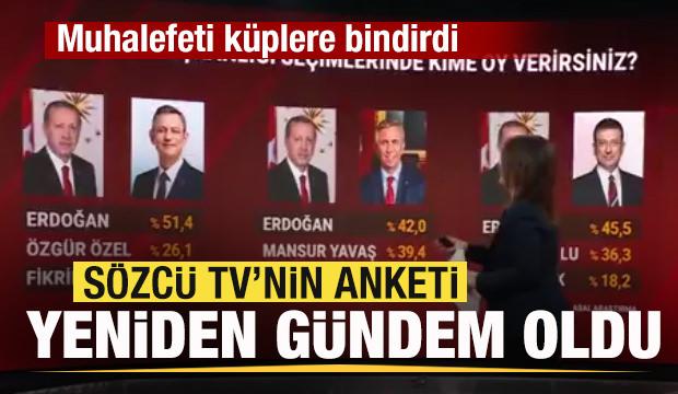 Sözcü TV’nin anketi yeniden gündem oldu, muhalefetİ kızdırdı! Başkan Erdoğan rakipsiz