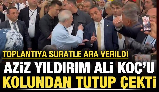 Ali Koç Aziz Yıldırım'la burun buruna geldi: Kongreye ara verildi
