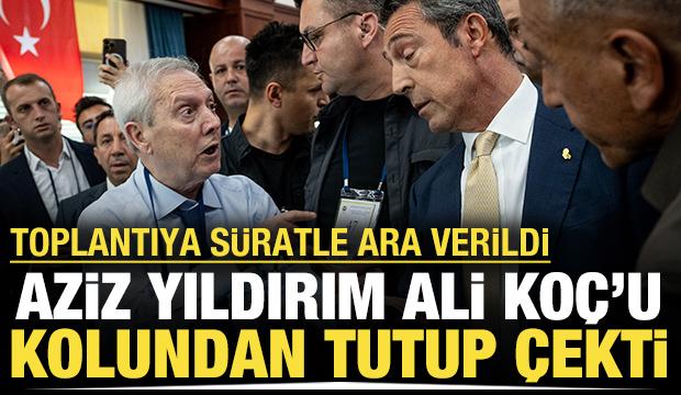 Ali Koç Aziz Yıldırım'la burun buruna geldi: Kongreye ara verildi