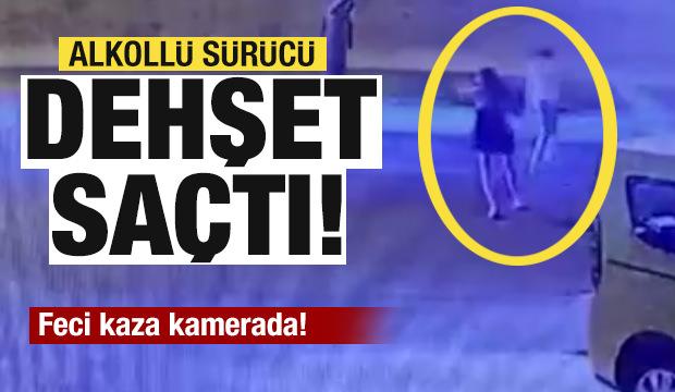 Alkollü sürücü dehşeti! Korkunç kaza kamerada! 