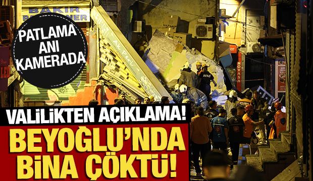 Beyoğlu'nda iki katlı bina patlamanın ardından çöktü