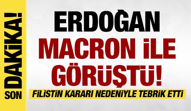 Cumhurbaşkanı Erdoğan, Macron ile görüştü!