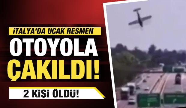 İtalya'da küçük uçak otoyola çakıldı: 2 ölü