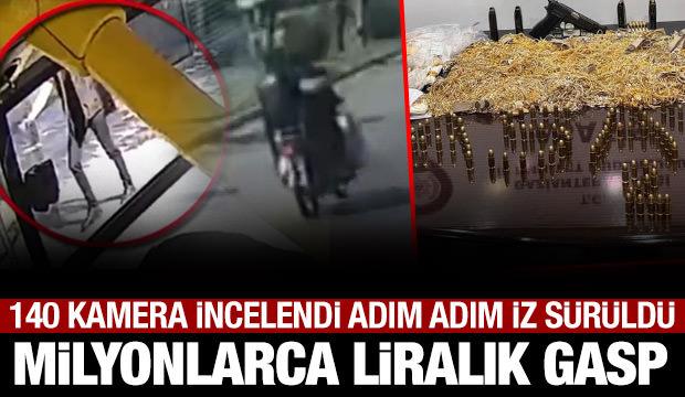 Gaziantep'te 18 kilo altının gasp edildiği anlar kamerada!