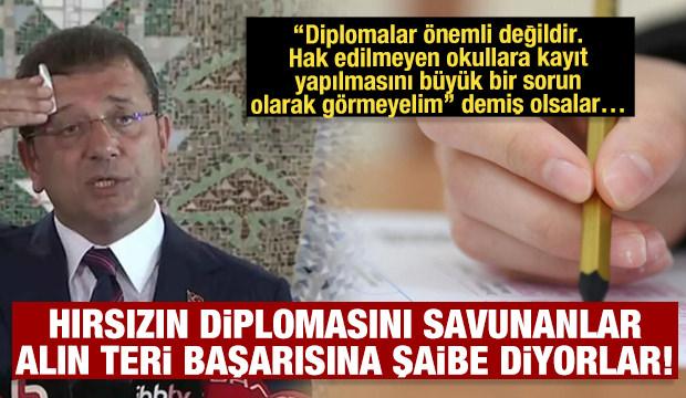 Hırsızın diplomasını savunanlar, alın teri başarısına şaibe diyorlar!