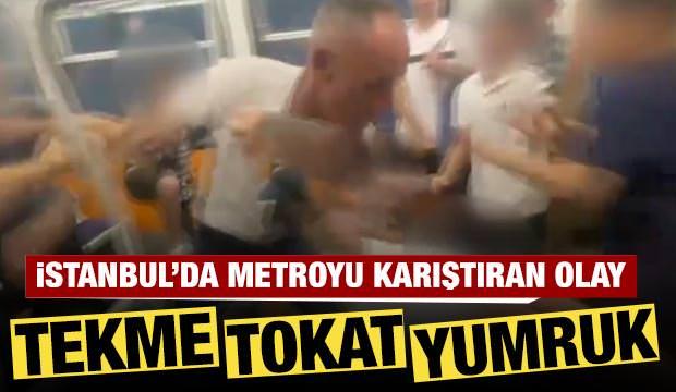 İstanbul’da metro karıştı! Küfürler, tekmeler ve yumruklar havada uçuştu