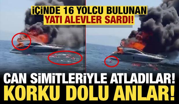 Kınalıada açıklarında korku dolu anlar: İçinde yolcu bulunan yatta yangın çıktı!