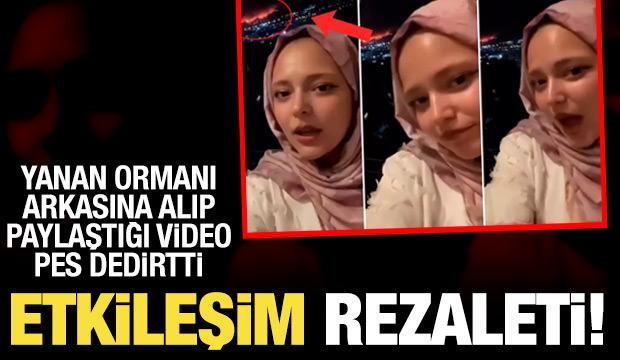 Yanan ormanı arkasına alıp şarkı söyledi: Genç kadından tepki çeken paylaşım