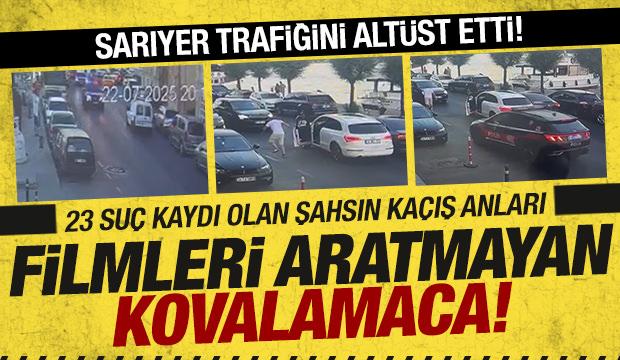 Sarıyer'de polis ile kaçan şahsın filmleri aratmayan kovalamacası! 23 suç kaydı var!