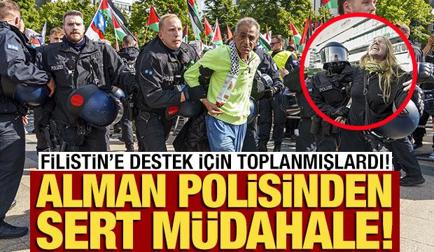 Almanya'da Filistin destekçisi göstericilere polis müdahale etti