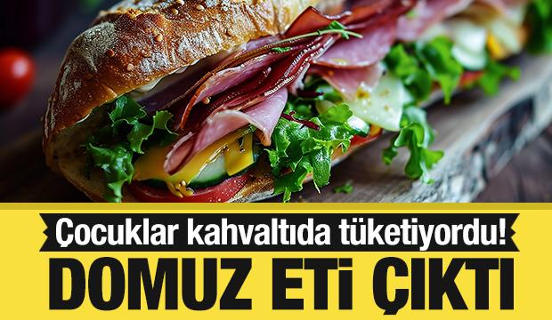 Çocuklar kahvaltıda yiyordu! İçinden domuz eti çıktı...