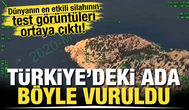 Dünyanın en etkili silahının test görüntüleri ortaya çıktı! Türkiye'deki ada böyle vuruldu