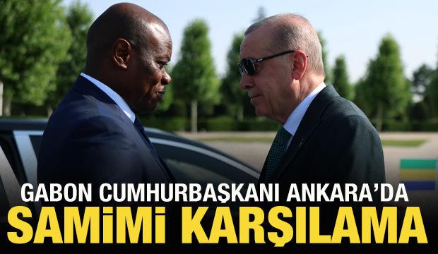 Gabon Cumhurbaşkanı Nguema Ankara'da: Erdoğan'dan samimi karşılama