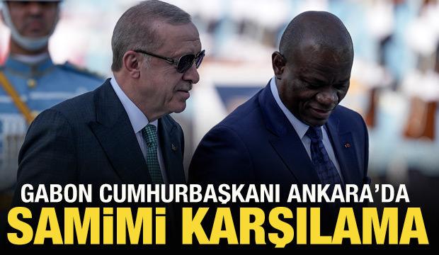 Gabon Cumhurbaşkanı Nguema Ankara'da: Erdoğan'dan samimi karşılama