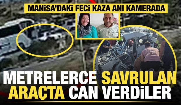 Manisa'da otobüs önüne çıkan aracı biçti: 2 ölü