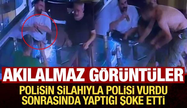 Polisin birlikte oturduğu kişi tarafından vurulduğu olayın görüntüleri ortaya çıktı 