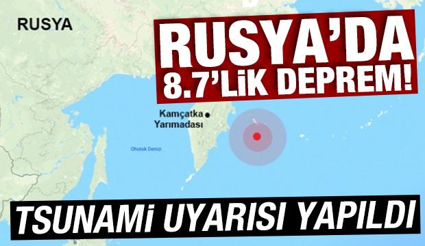 Rusya'da 8.7 büyüklüğünde deprem: Tsunami uyarısı yapıldı